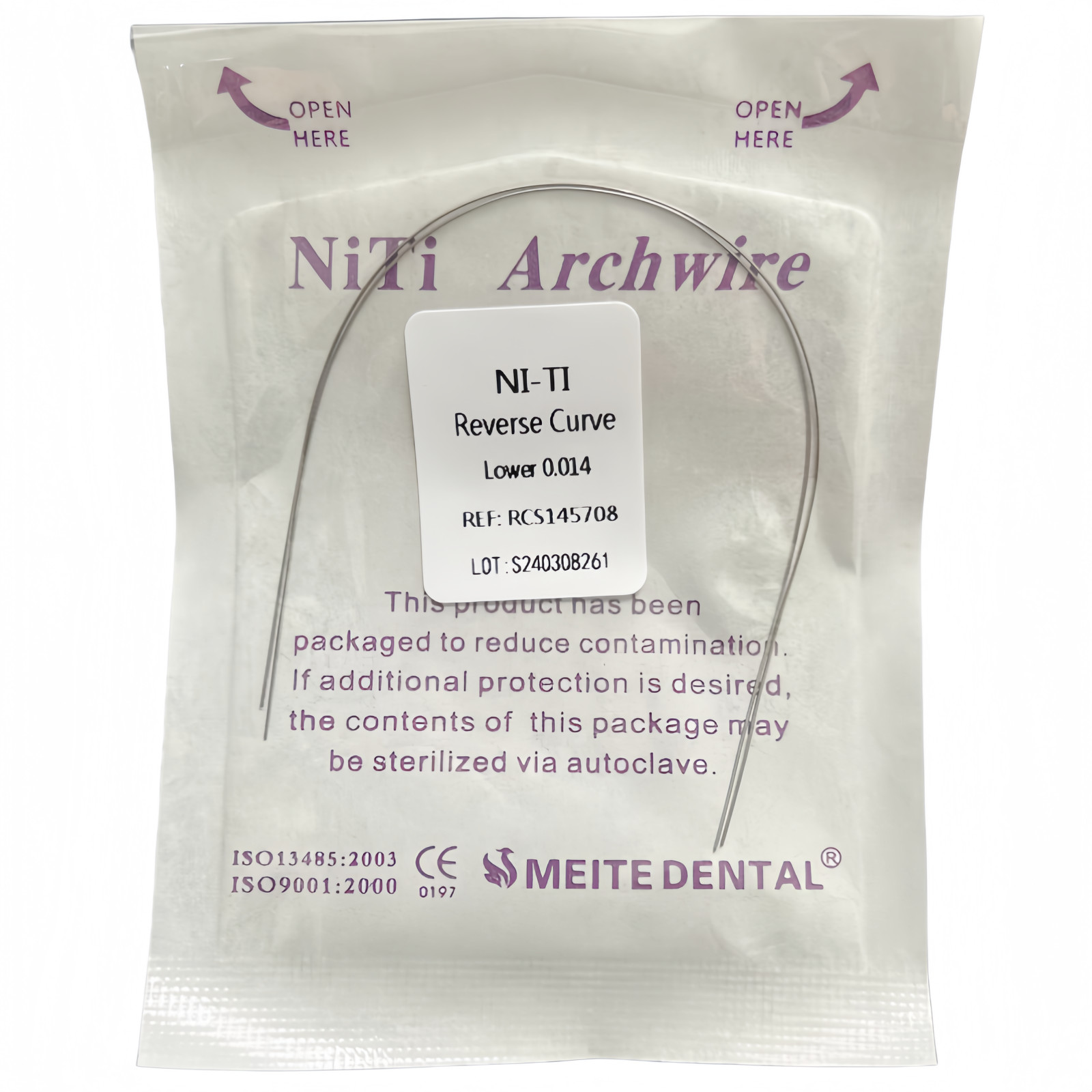 50Pk Dental Reverse Curve SuperElastic NITI Arch Wire 12/14/16/18/20 Upper/Lower