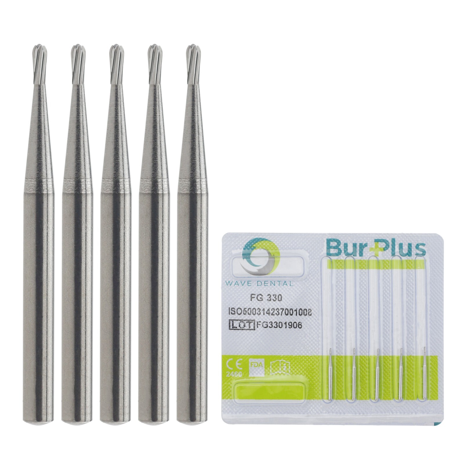 Wave Dental Carbide Burs FG Pear 330 Dome Fissure 245 Friction Grip High Speed