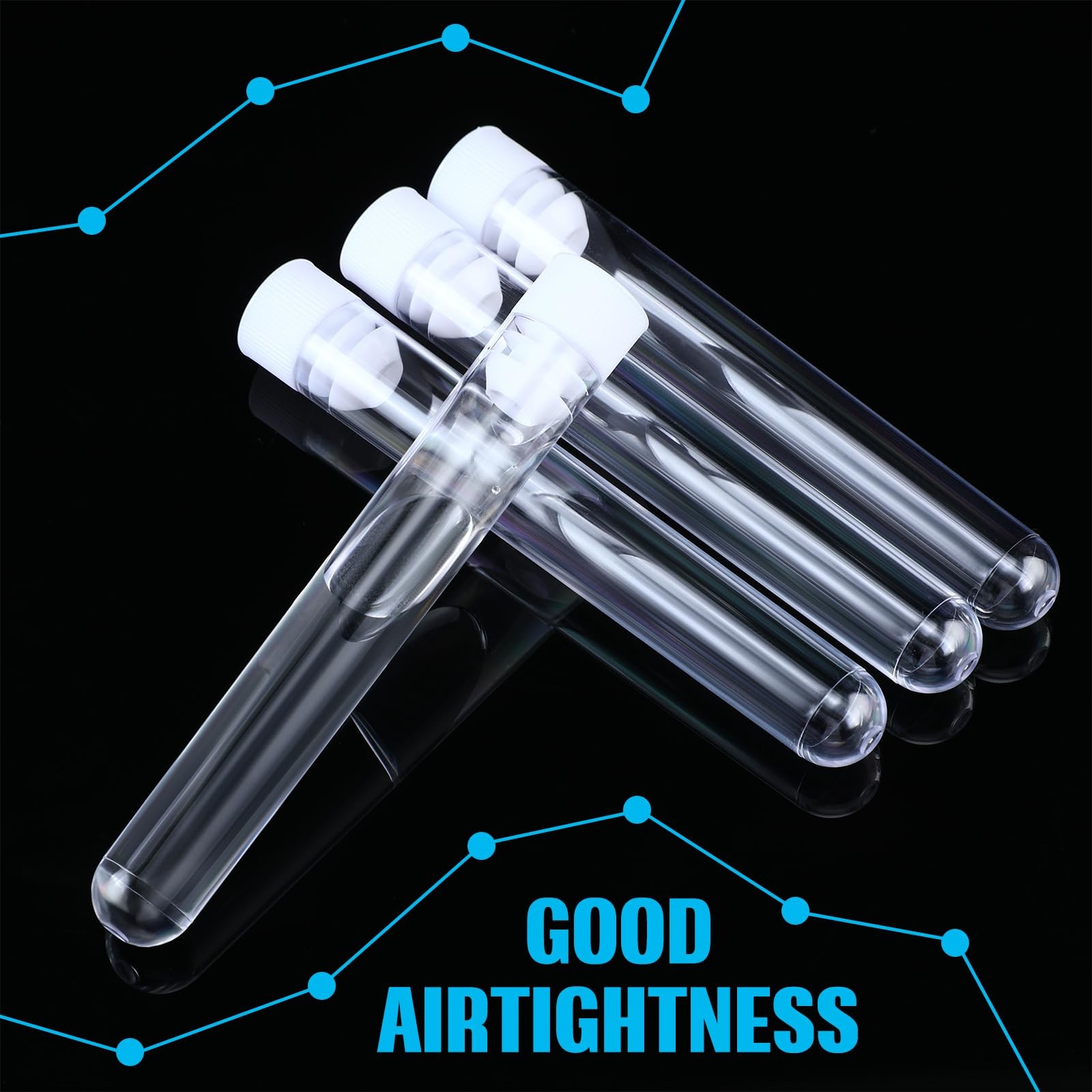 500 Pcs Test Tubes 10 ml Clear Plastic Test Tubes with Caps 16 x 100 mm Small…