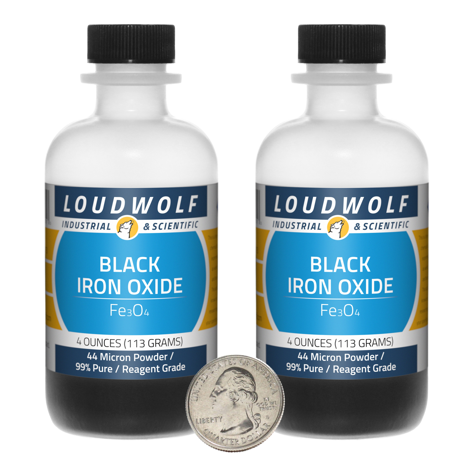 Iron Oxide Black / 8 Oz / 2 Bottles / 99% Pure Reagent Grade / 44 Micron Powder