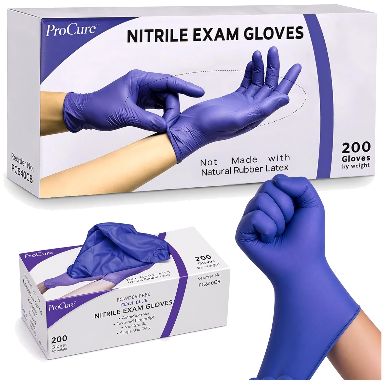 Grade Nitrile Gloves – 200 Count Box – Medical Grade