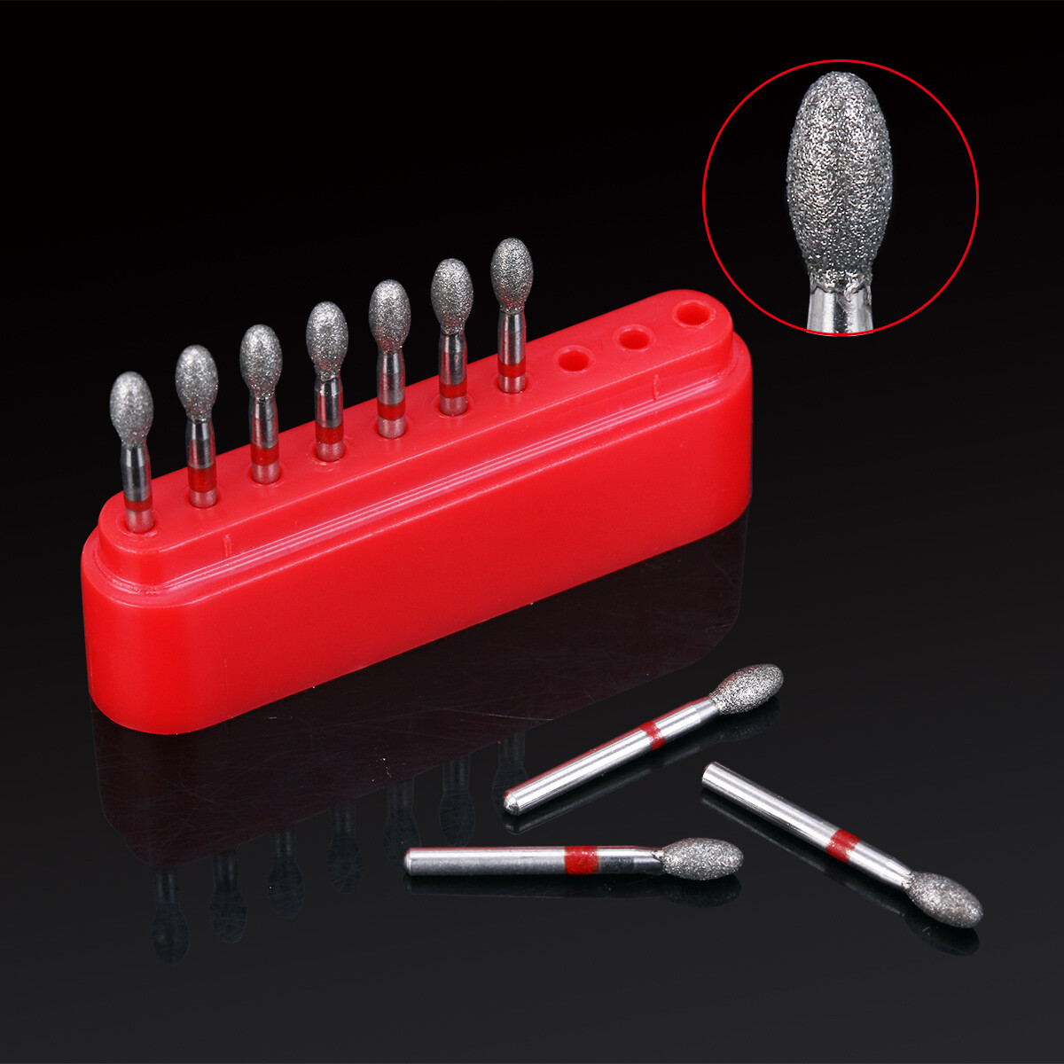 Dental Fine Grit Diamond Burs 379-023F/368-023F Egg Football Shape for Cutting