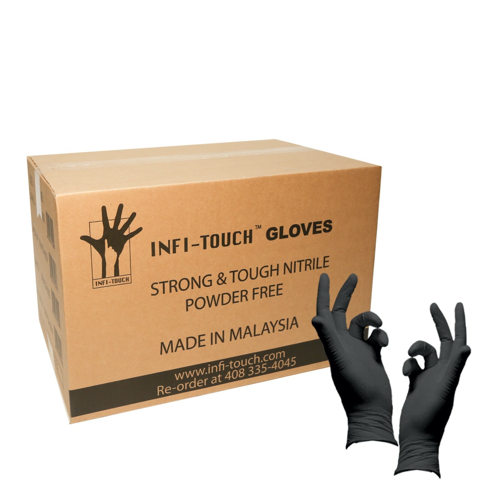 Black Nitrile Disposable Gloves | 9.5″ Length-50ct Bags 500 Ct-Case | FAST SHIP