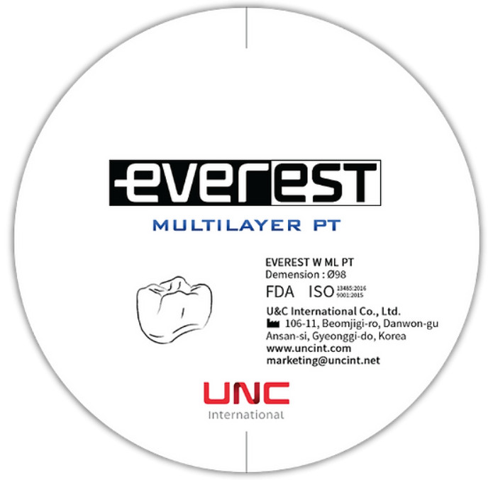 Zirconia Block Everest Multilayer PT – C2 16mm