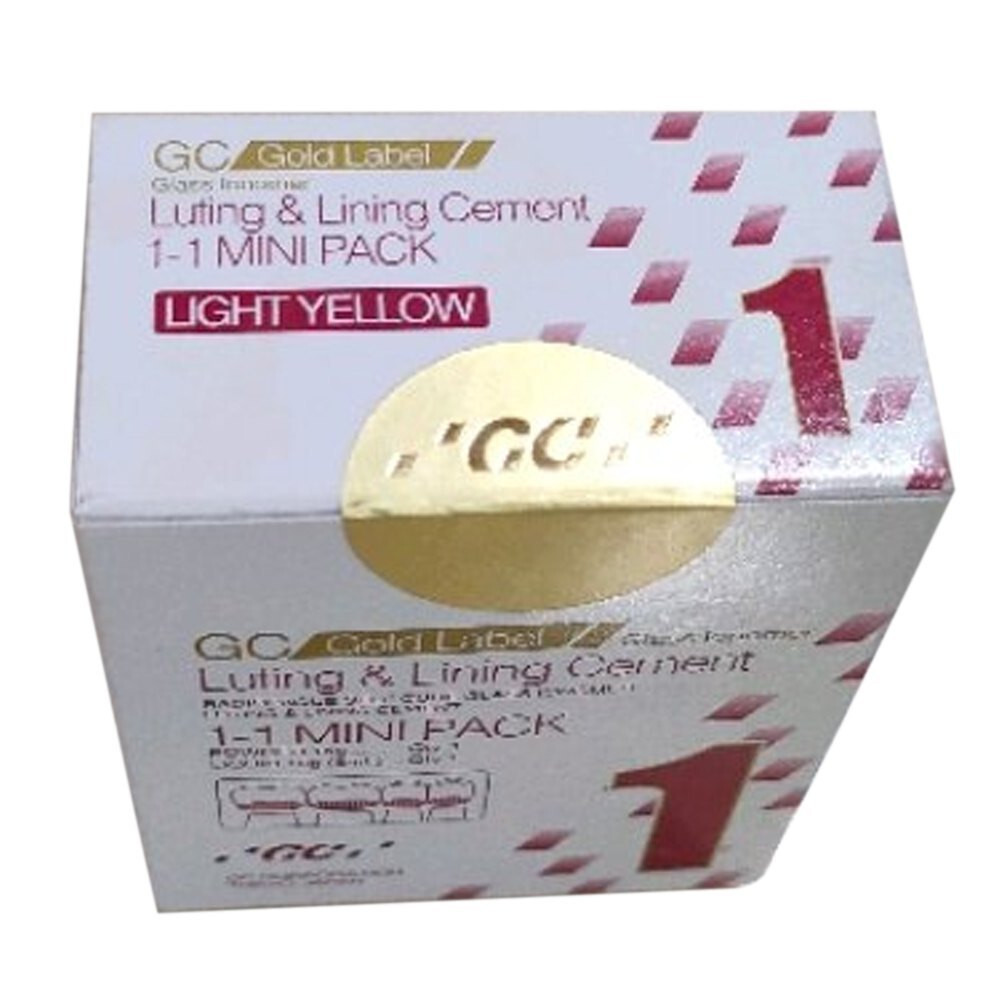 5 X GC 1 Gold Label Mini Pack Self Cure Glass Ionomer Luting Cement Dental