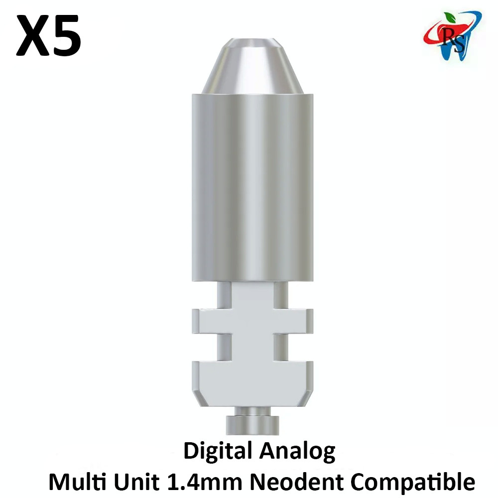 5x Dentistry Digital Analog Multi Unit 1.4mm Neodent Compatible Replica Model