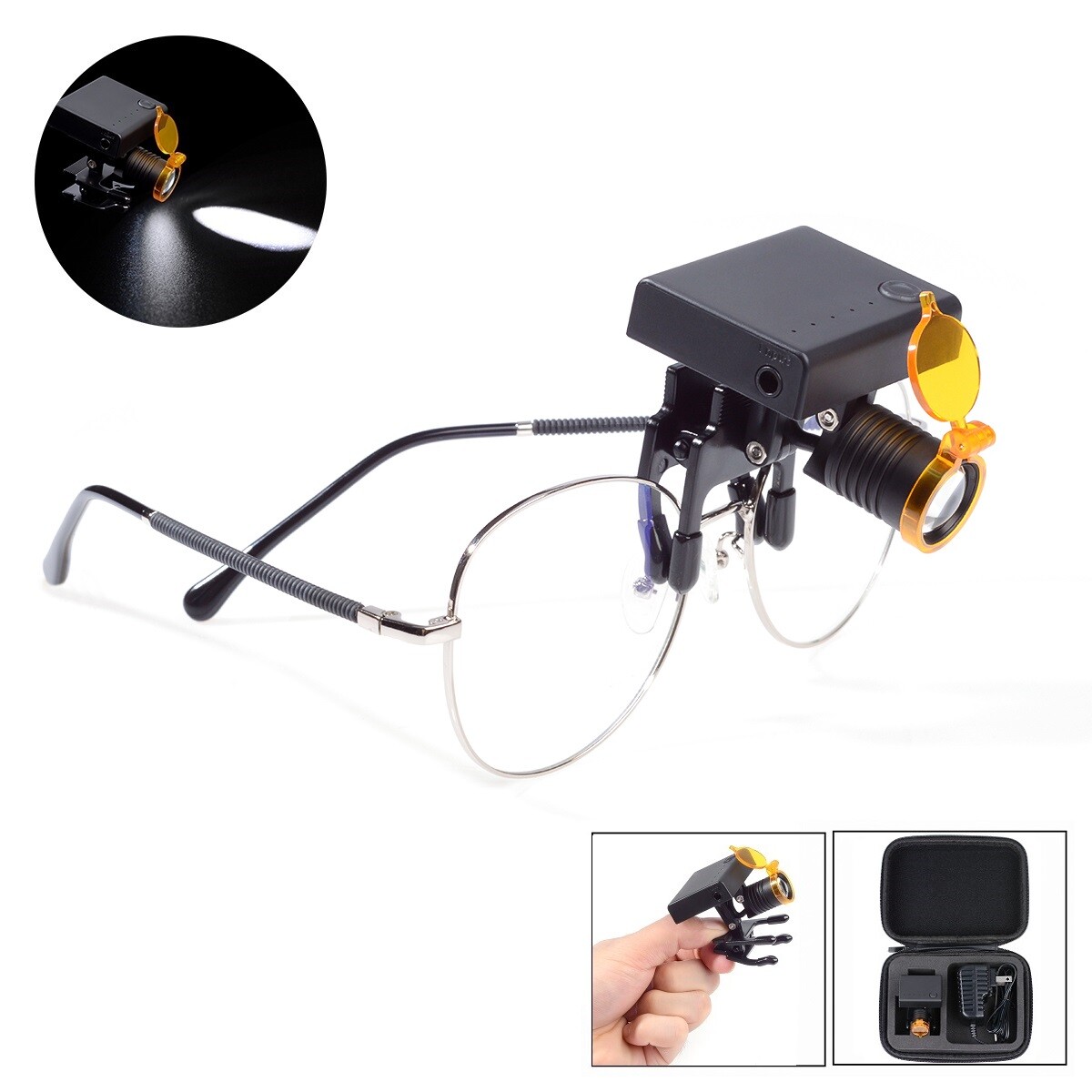 Wireless Dental 3W LED Headlight with Filter for Medical Binocular Loupes Glass