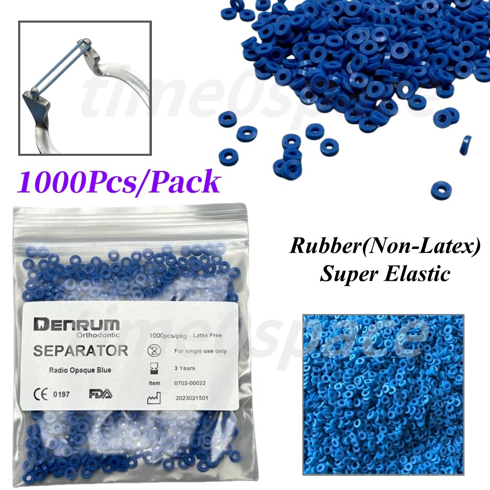 1000Pcs Dental Orthodontic Separators Spacers Elastic Teeth Gap Bands Non-latex