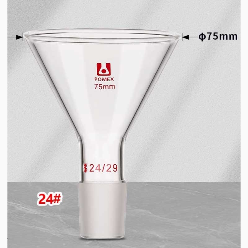 75mm(24/29) Transparent Glass Funnel with Standard Joint Chemistry Lab Supply