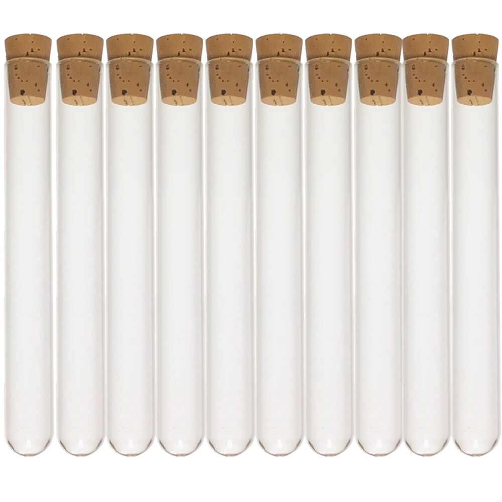 16x125mm Borosilicate Glass Test Tubes with Cork Stoppers, 14ml, (Pack of 200)