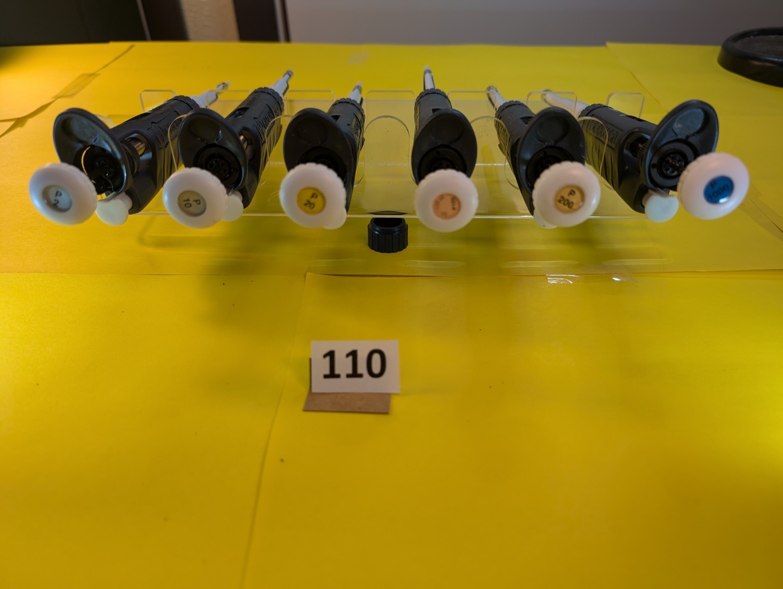 6 Gilson Pipetman w/holder Calibrated NewSeal P1000, P200, P100, P20, P10 & P2