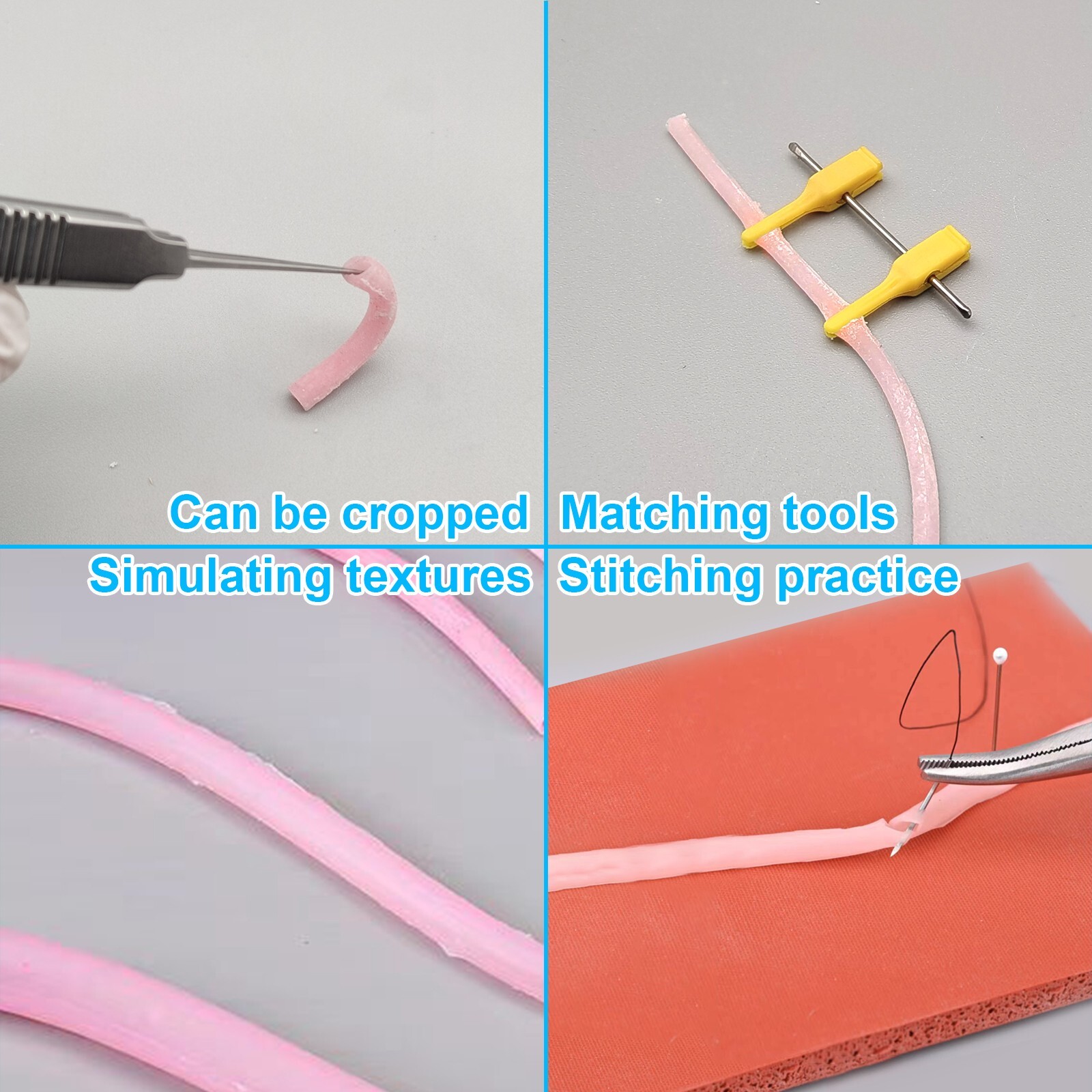 Microvascular Anastomosis Suture Practice Model Multi-Size Vessel Training Kit