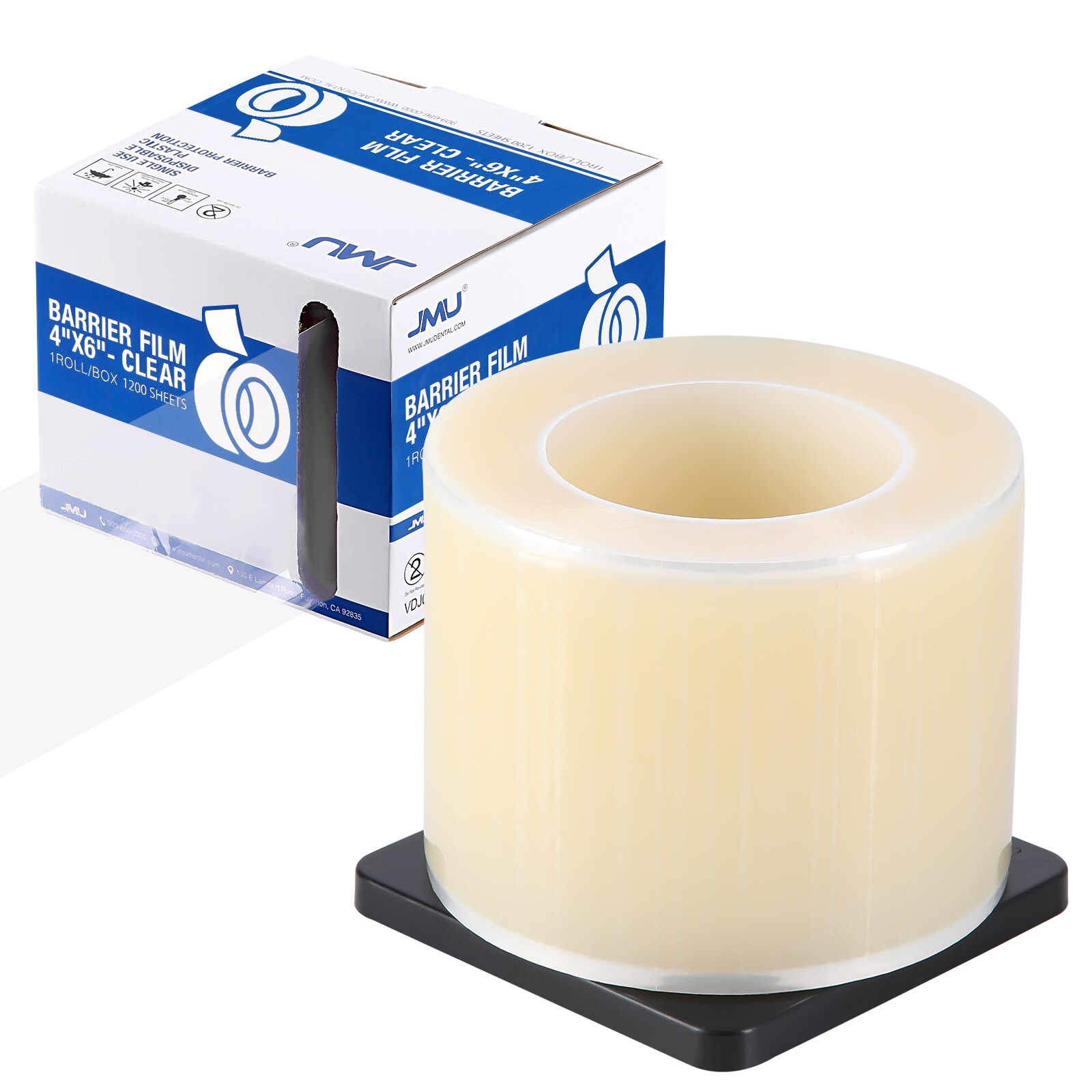 8 Rolls JMU Dental Barrier Film Sticky Wrap Clear 4″ x 6″ 1200 Sheets