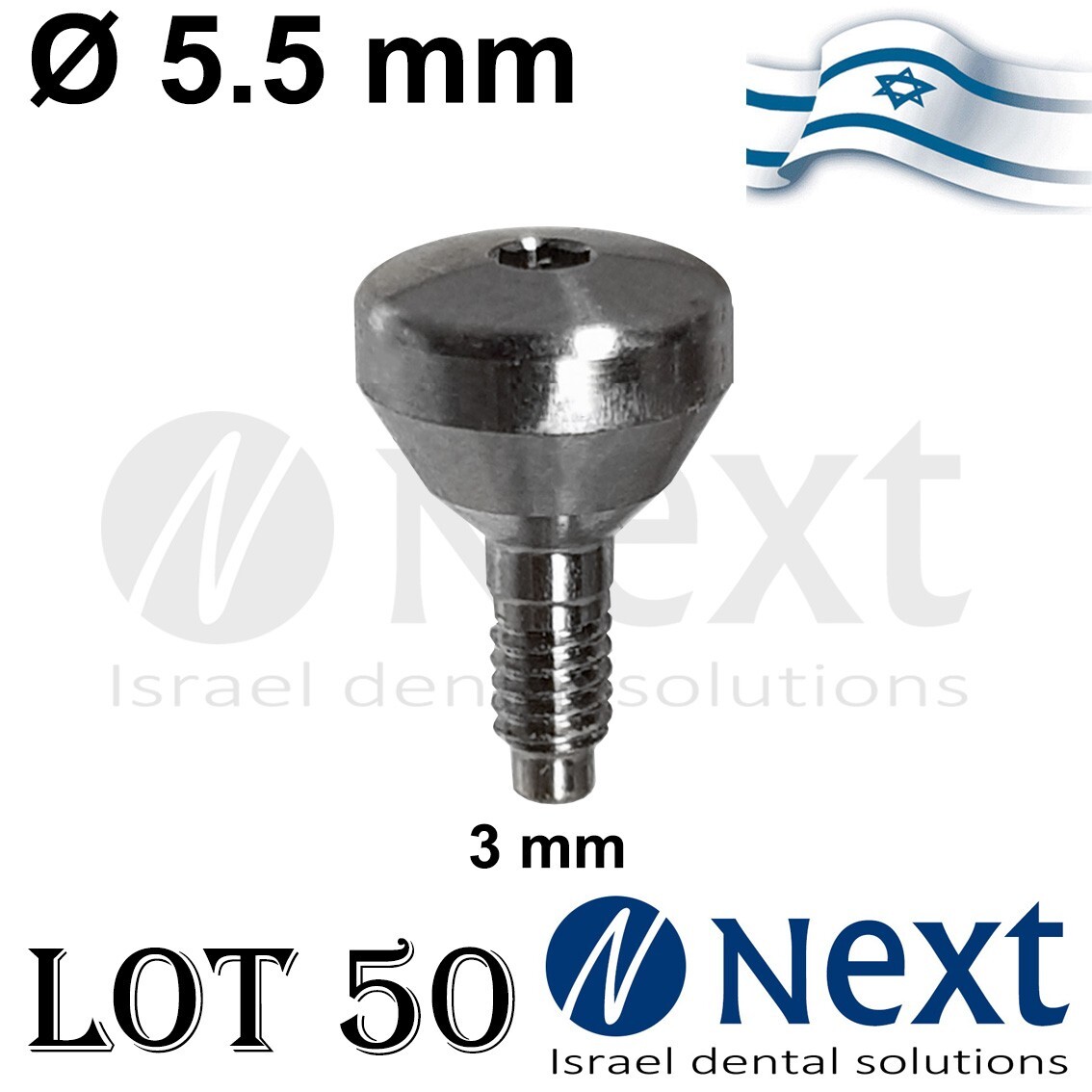 Lot x 50 Healing Cap Abutment Internal Hex Ø 5.5 mm titanium 3 mm