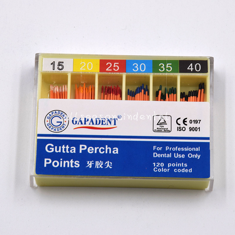 1 Pack Dental GAPADENT Gutta Percha Points Endodontics #15-40 120 Pcs