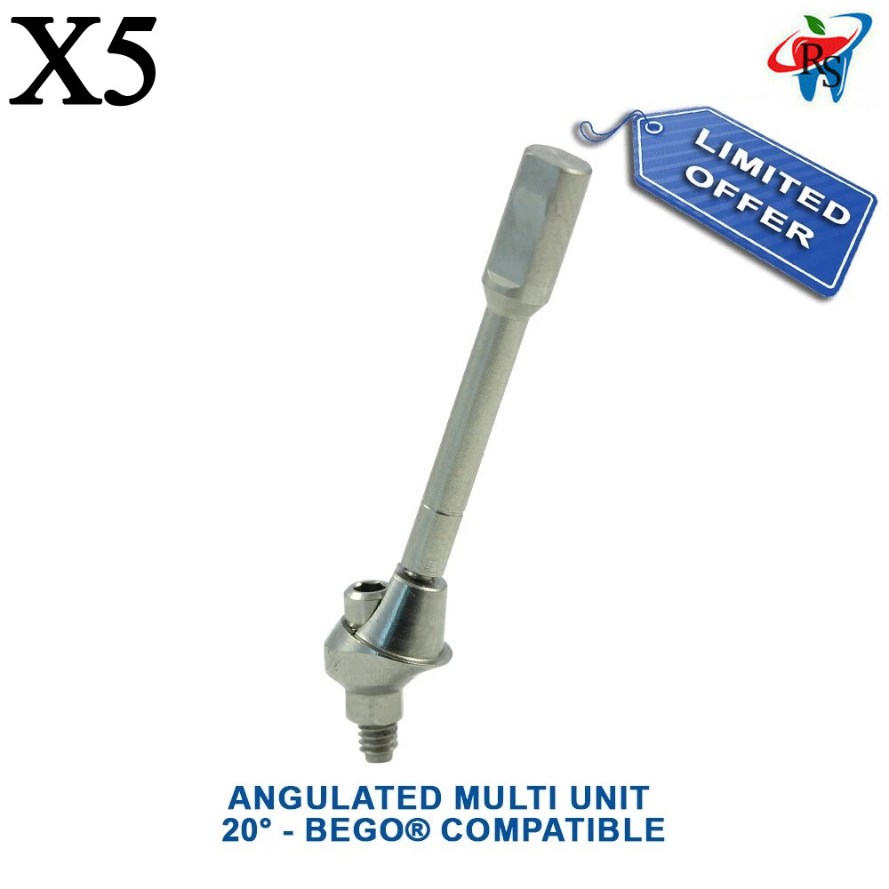 5pcs Dental BEGO Compatible Ø4.1mm Angulated Multi Unit Abutment 20° – 57512