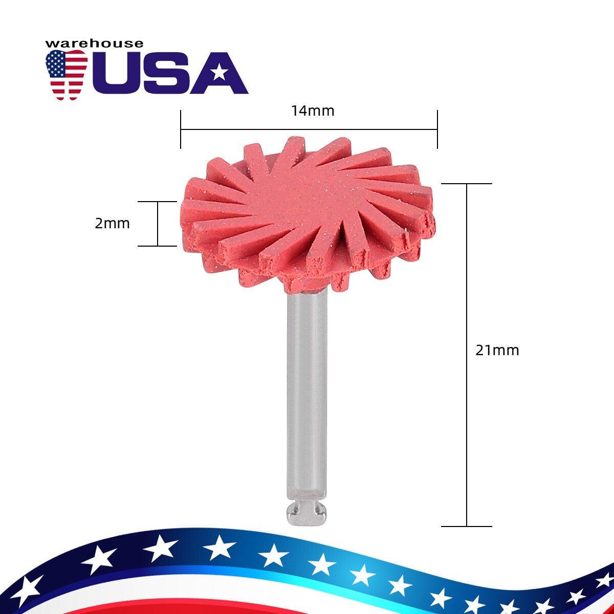 Dental Composite Ceramic Polishing Rubber Wheel Coarse/Medium/Fine RA 2.35mm