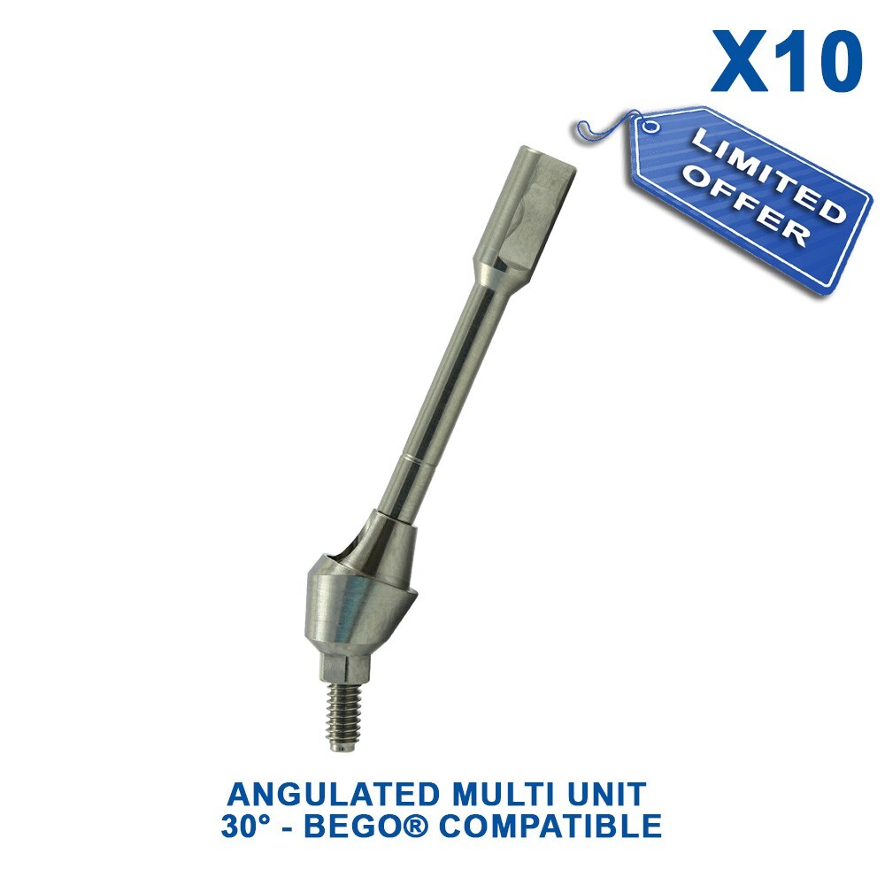 10pcs Dental BEGO Compatible Ø3.25/75 Angulated Multi Unit Abutment 30° – 57517
