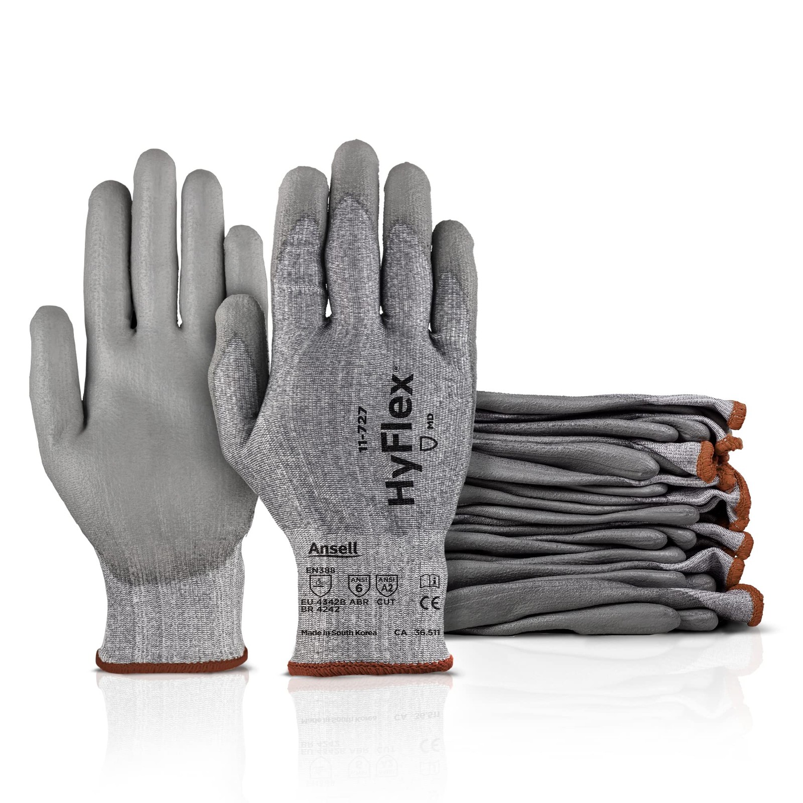 Ansell Hyflex 11-727 Cut Resistant Nylon/Spandex Industrial Work Gloves For