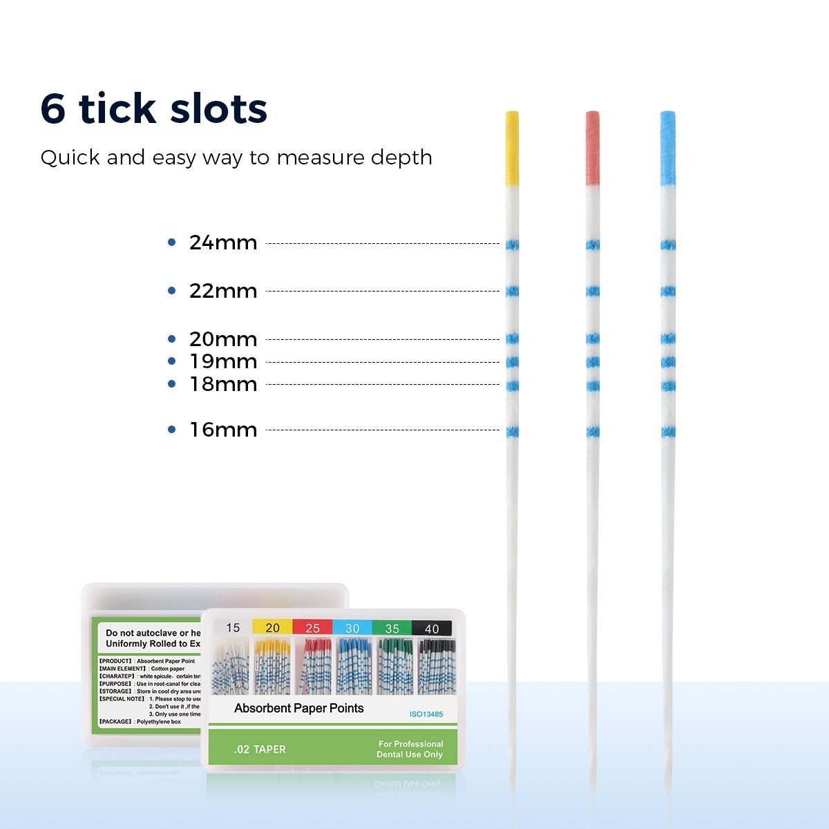 Dental Endodontics Gutta Percha Points / Absorbent Paper Points With Scale Taper