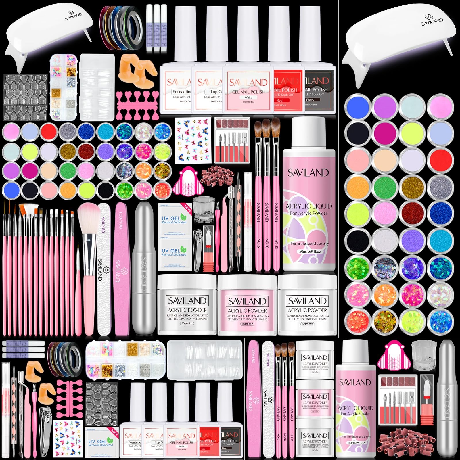 SAVILAND Acrylic Nail Kit for Beginners – Professional Gel Nail Art Set