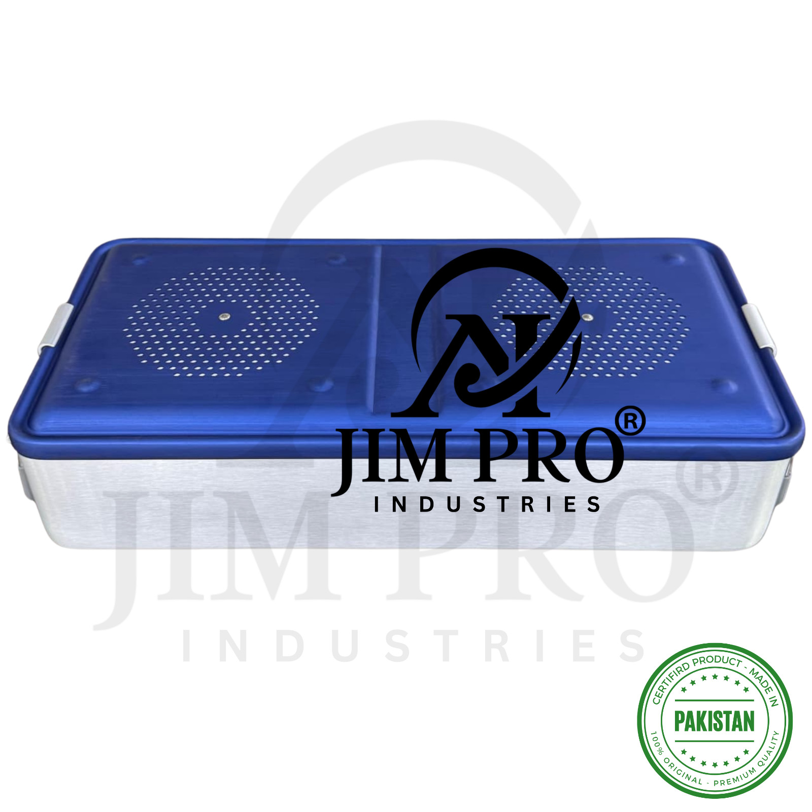 Non Perforated Aluminium Sterilization Box Lid With 2 Filter Paper Holder Bottom