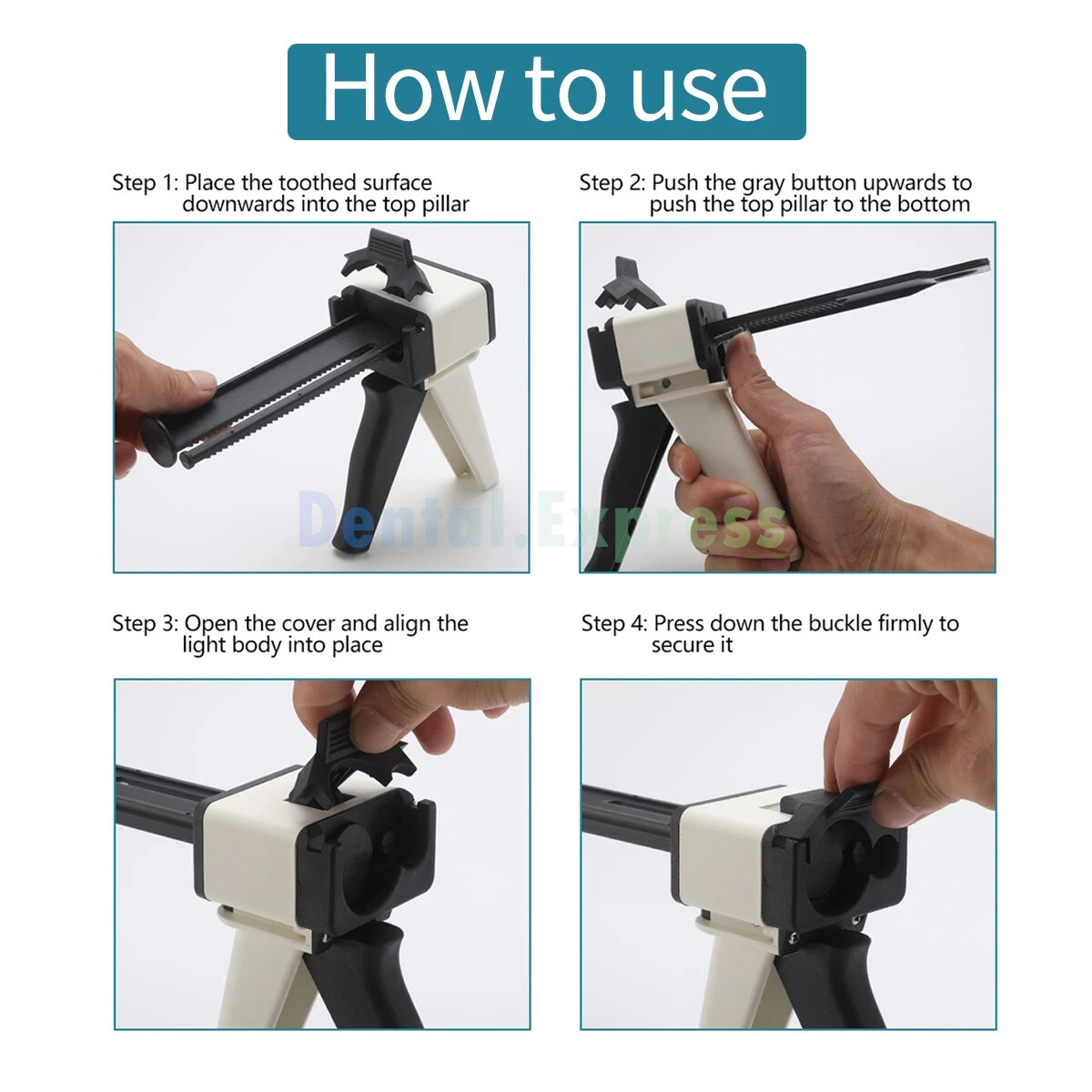 Dental Impression Mixing Dispensing Gun Universal Silicon Rubber Dispenser Guns