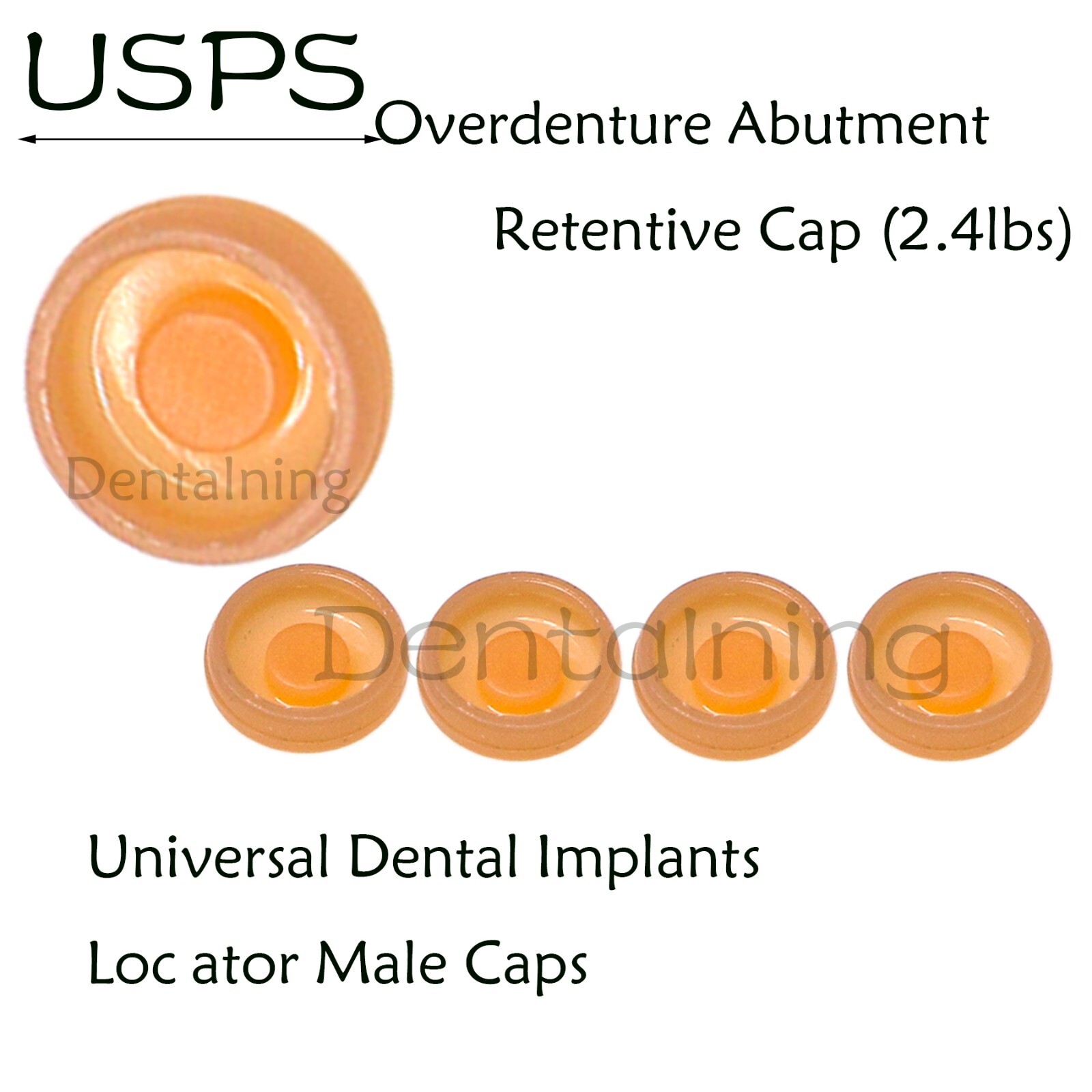 US Dental Universal Locator Overdenture Abutments Retention Caps 1.2/2.4Lbs