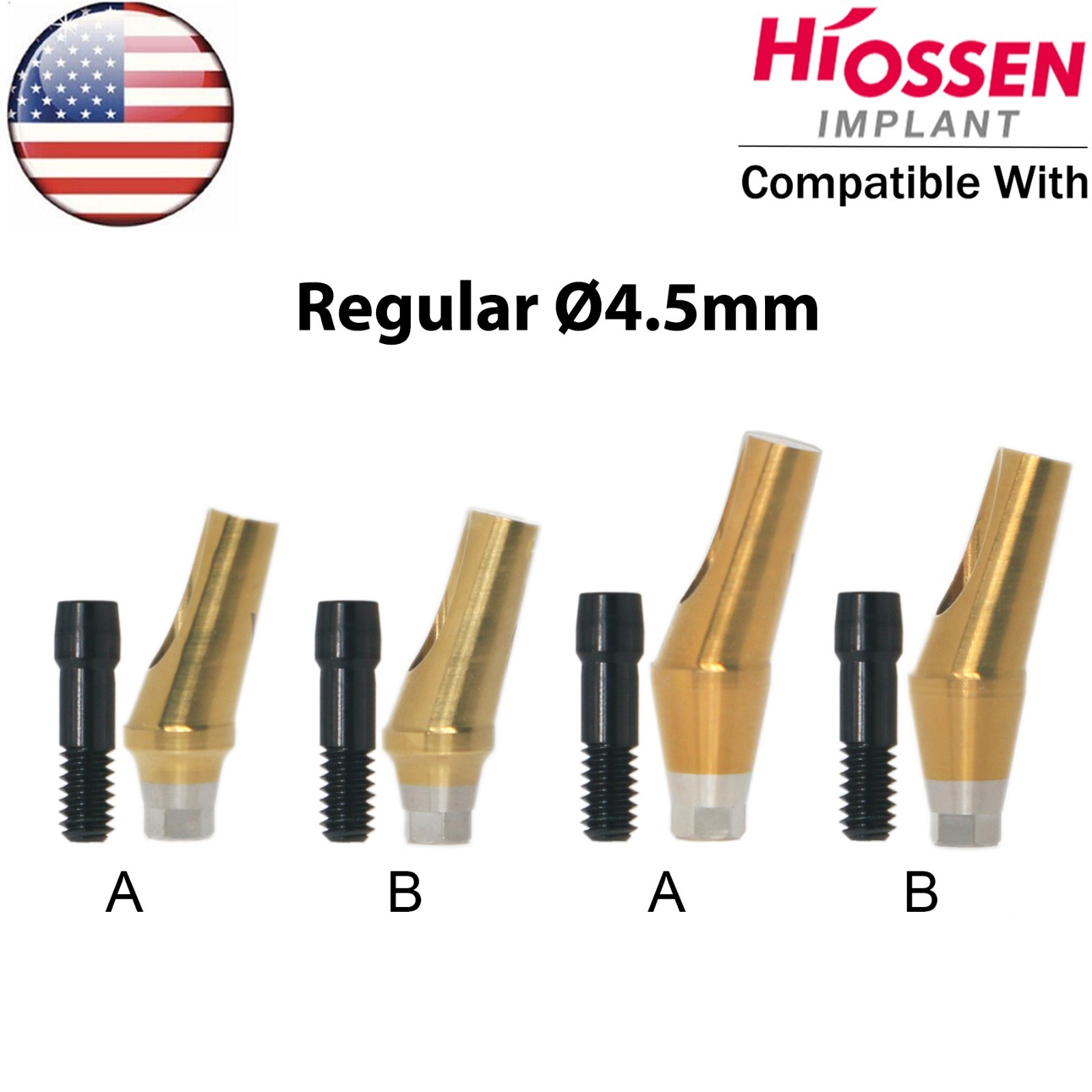 US Dental 17° Angled Anatomic/Straight Transfer Abutment Fit Hiossen Osstem M/R