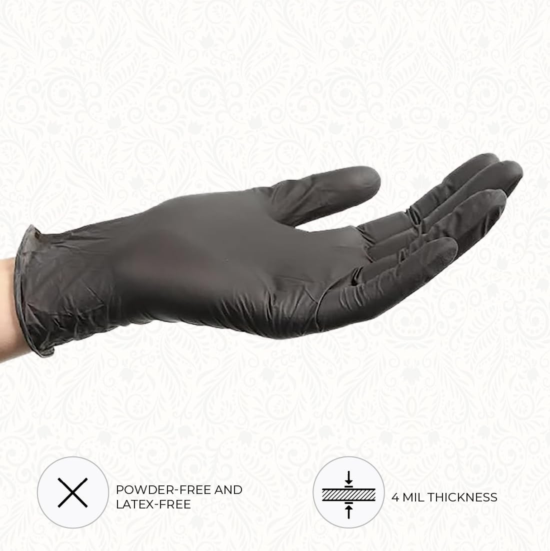 ForPro Nitrile Gloves Chemical Resistant Black Large 100 Ct