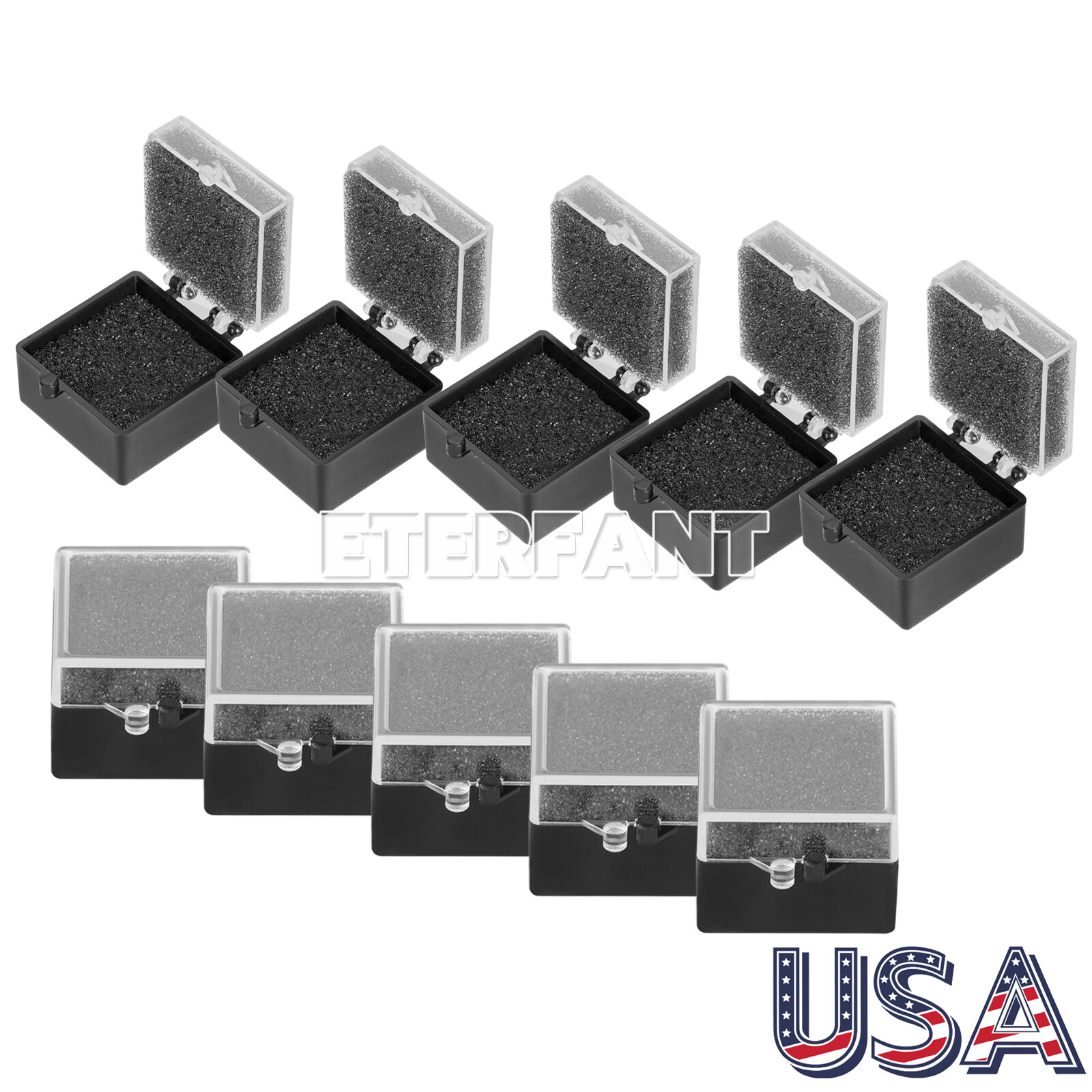 1000Pcs/Pk Dental Lab Jewelry Coin Crown Boxes 1» Clear Top with Sponge Fillers