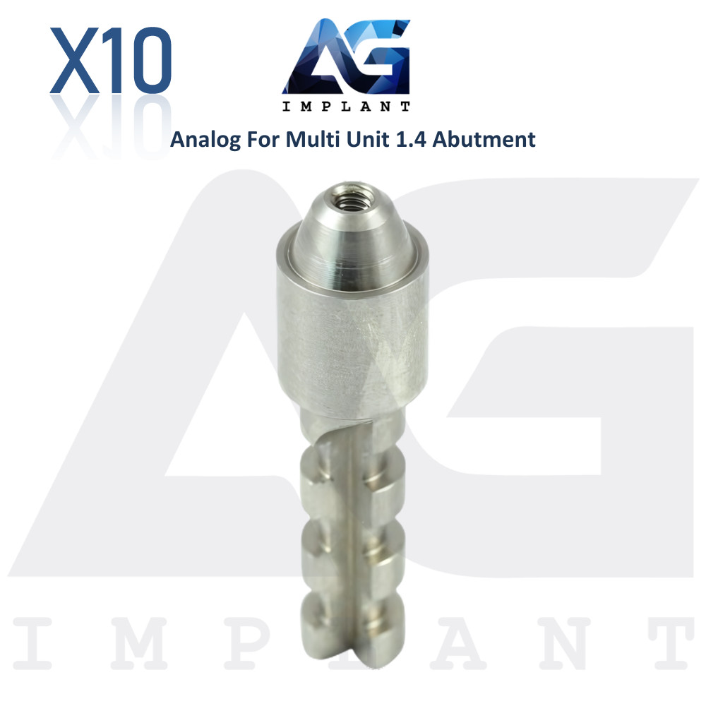 10 Dental Analog Multi Unit 1.4mm Prosthetic Int Hex System Stainless Steel