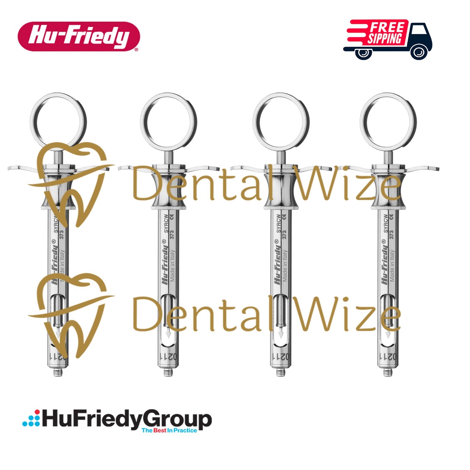 Hu-Friedy 1.8ml Dental Anesthetic Aspirating Syringe SYRCW – Lot of 4
