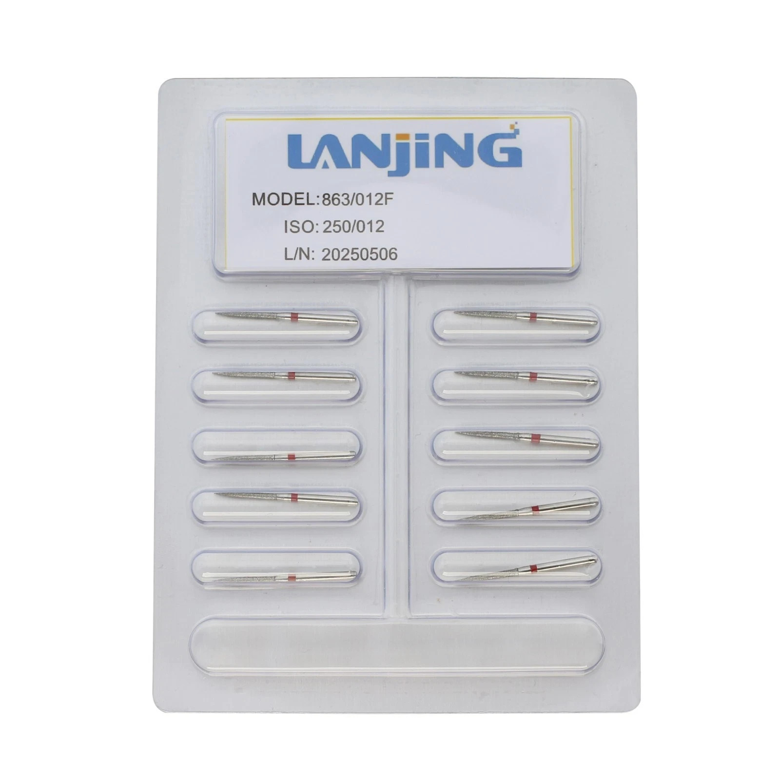Dental Diamonds Flame Burs 863/012F Fine Grit Red FG for High Speed Handpiece