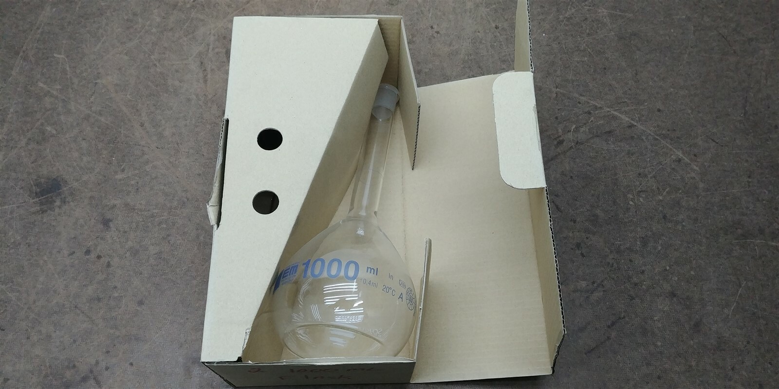 Schott Duran 1000ml Hirschmann Laborgerate Volumetric Flask A CC Qty 2