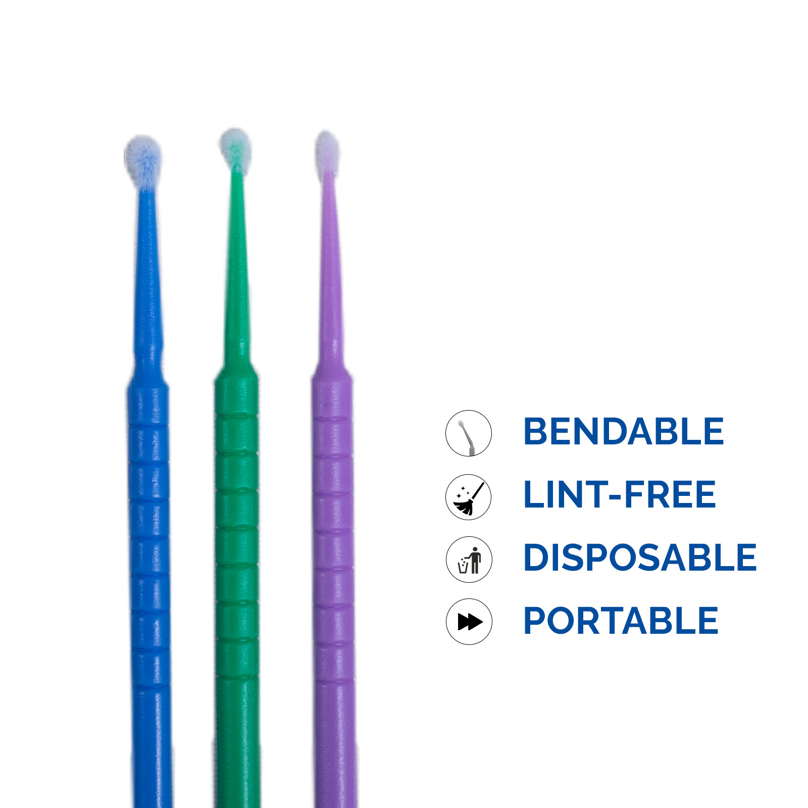 400 Dental Micro Brush Microbrush Bendable Applicator Tips Regular Blue 2.5mm
