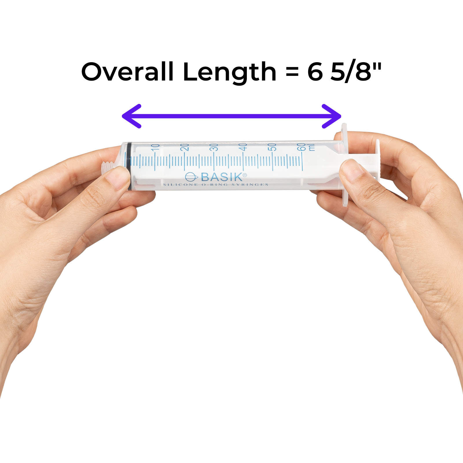 60cc | 60ml BASIK ENFit Feeding Reusable Syringe Silicone O-ring 5/pak Enteral