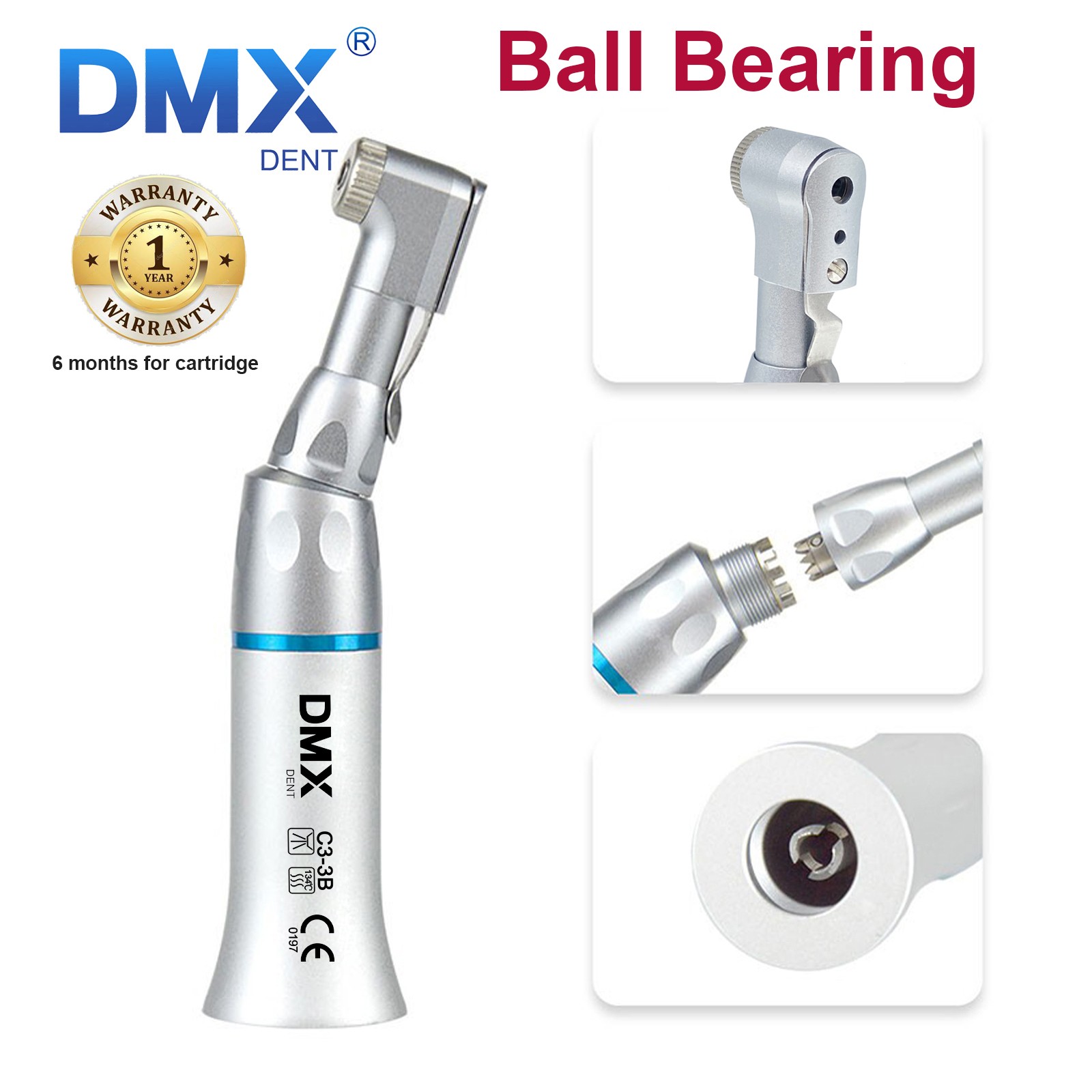 NSK Style Dental Low Speed Contra Angle Handpiece Bearing Latch Push Carbide Bur