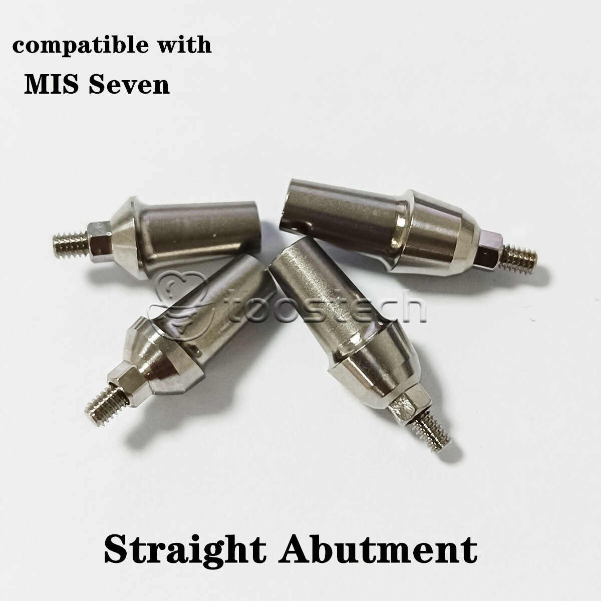 5 pcs Titanium straight abutment compatible with MIS Seven MD/MW