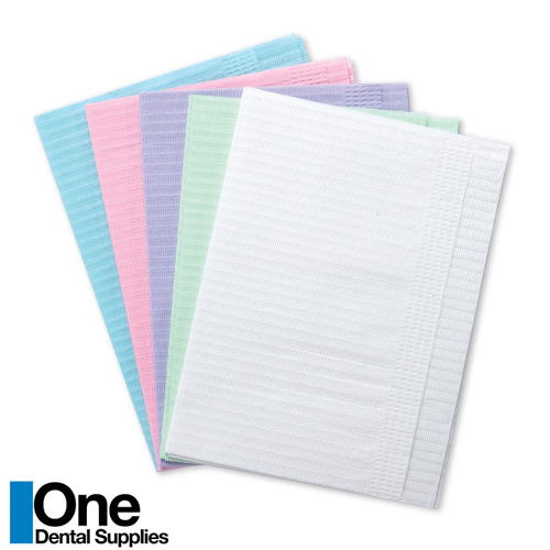 Bibs Dental Tattoo Disposable 2-Ply+1 Ply Poly 500 pcs Light Blue