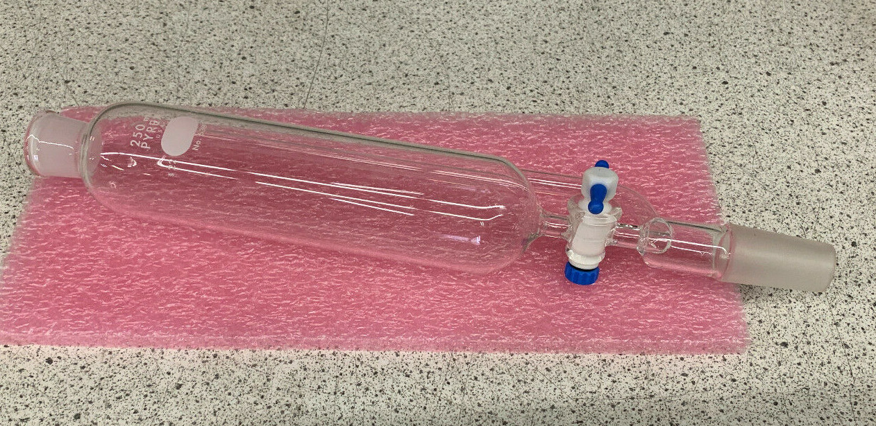 Pyrex No. 6389 Cylindrical Pressure Equalizing Funnel – 250mL *New Other