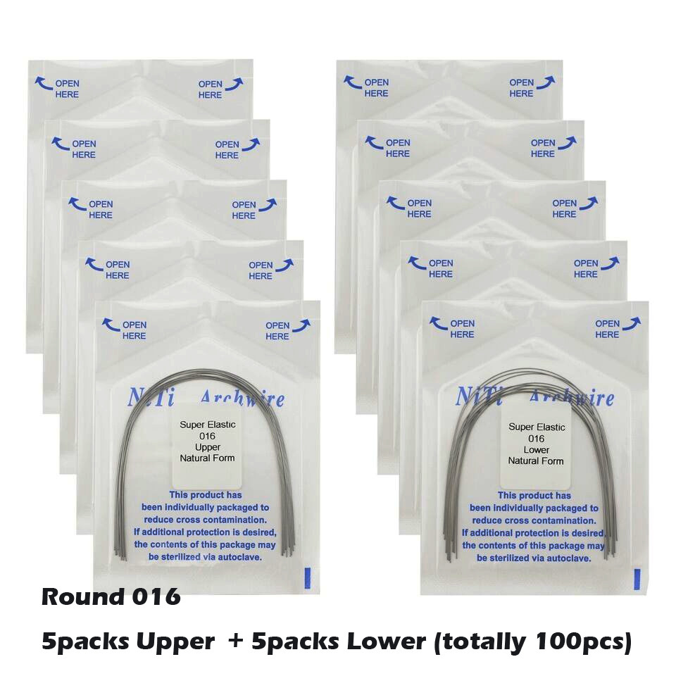 100pcs Orthodontic Arch Wire Round Rectangular Arcos Arch Wires Natural Form