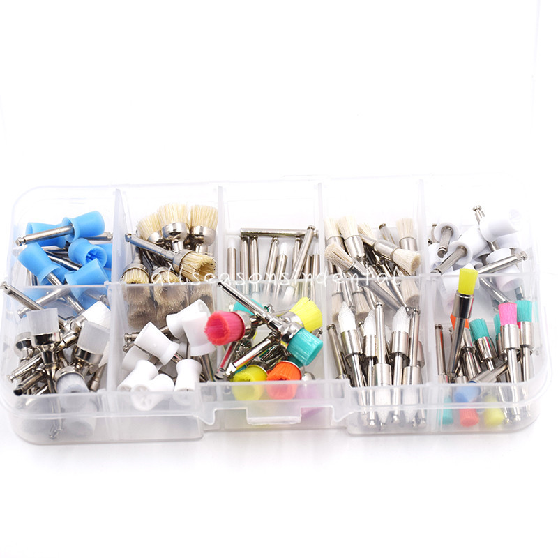 100 Pcs Dental Disposable Prophy Brush Cup Polishing Polisher 10 Mixed Types