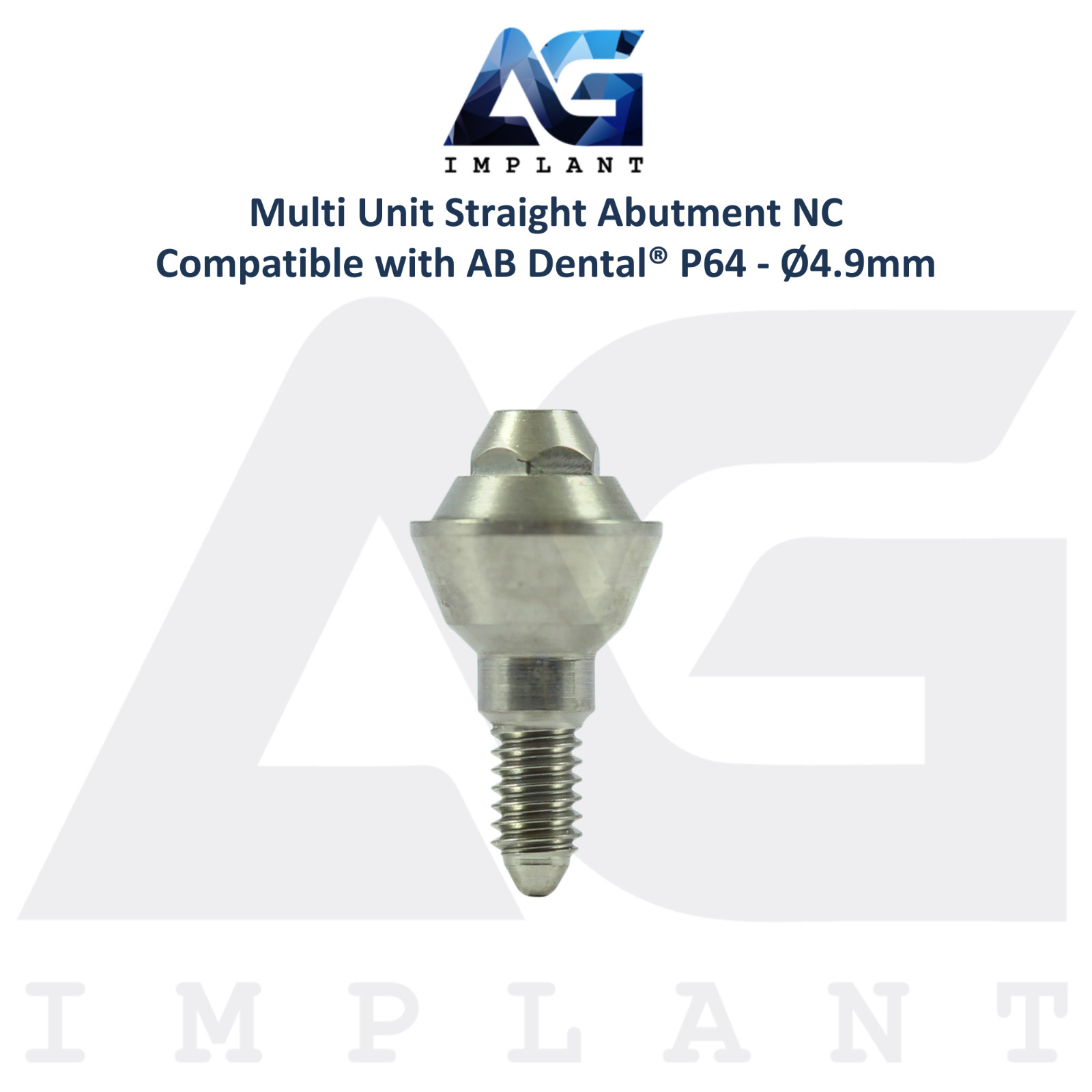5 Straight Multi Unit Titanium Prosthetic P64 AB Dental® Compatible Ø4.9mm