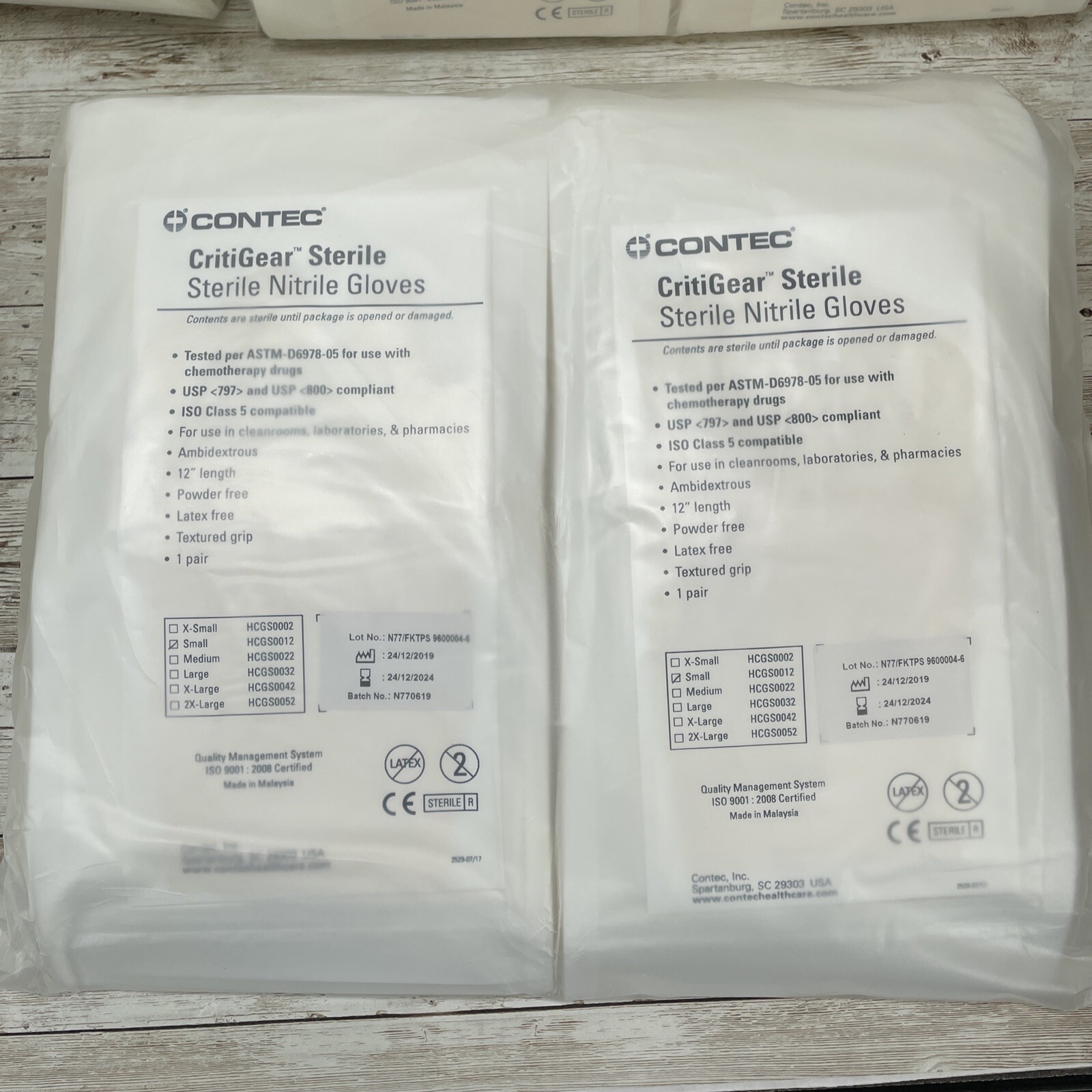 200 Pairs Contec CritiGear Sterile Nitrile Exam Gloves Size: SMALL EXP: 12/24