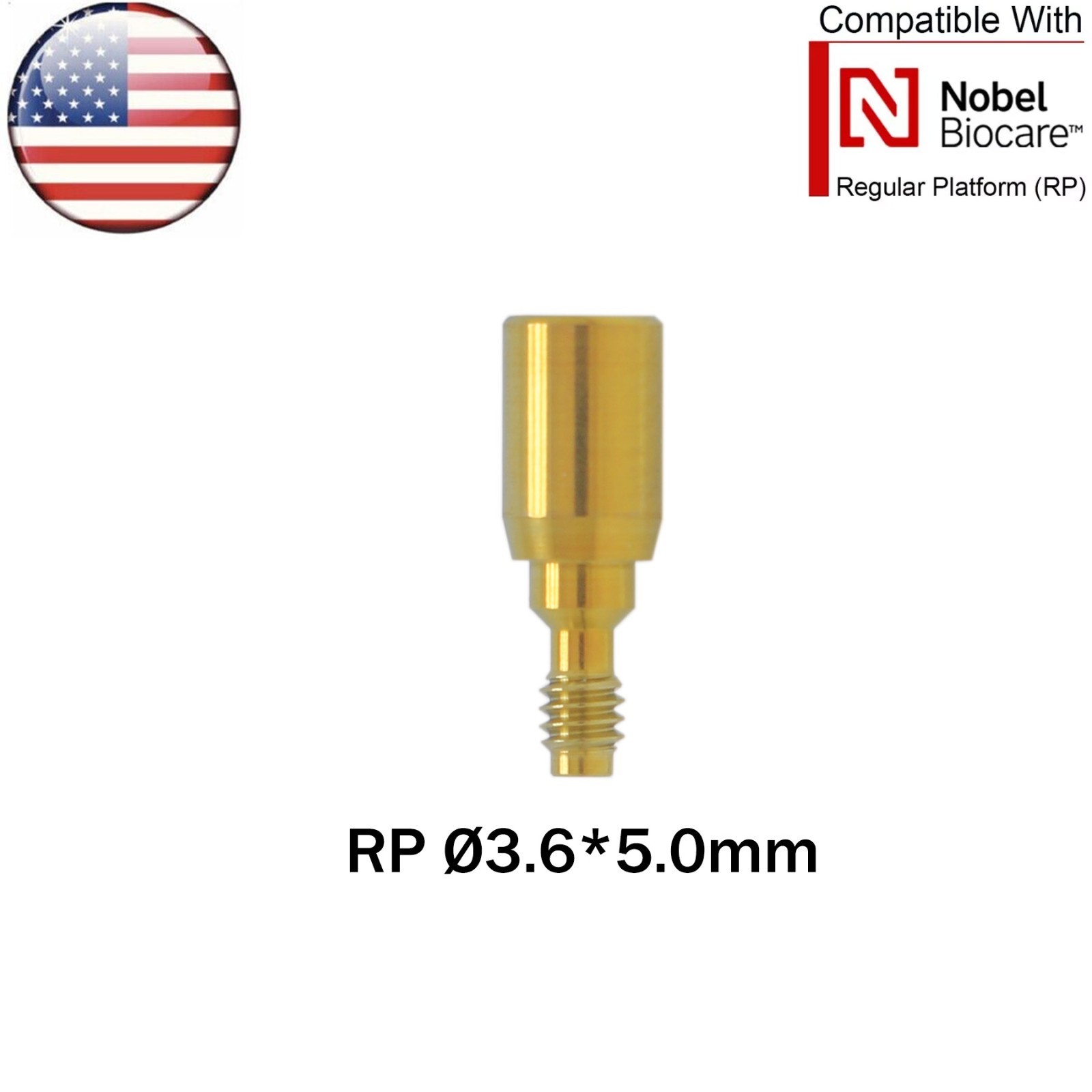 US NOBEL Dental Healing Cap Abutment RP Compatible Biocare Active ∅3.6 ∅5.0 ∅6.0