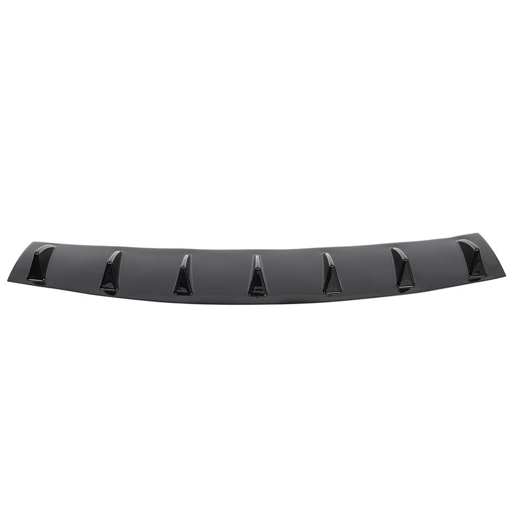 Rear Lower Bumper Lip Diffuser Spoiler Shark Fin Style PP Glossy Black Universal