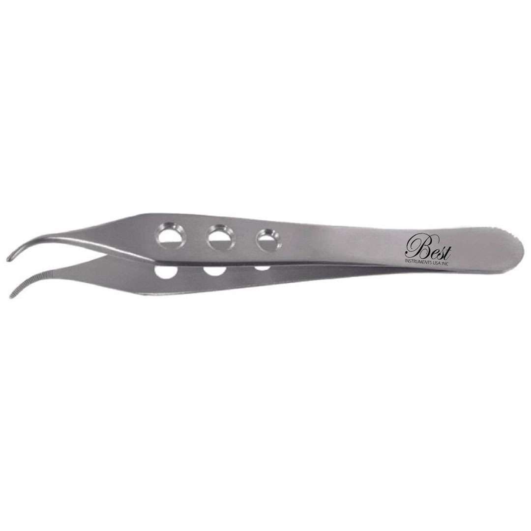 Best Stainless Steel Adson Teeth Tweezers, Curved, 12 cm, 1/Pk
