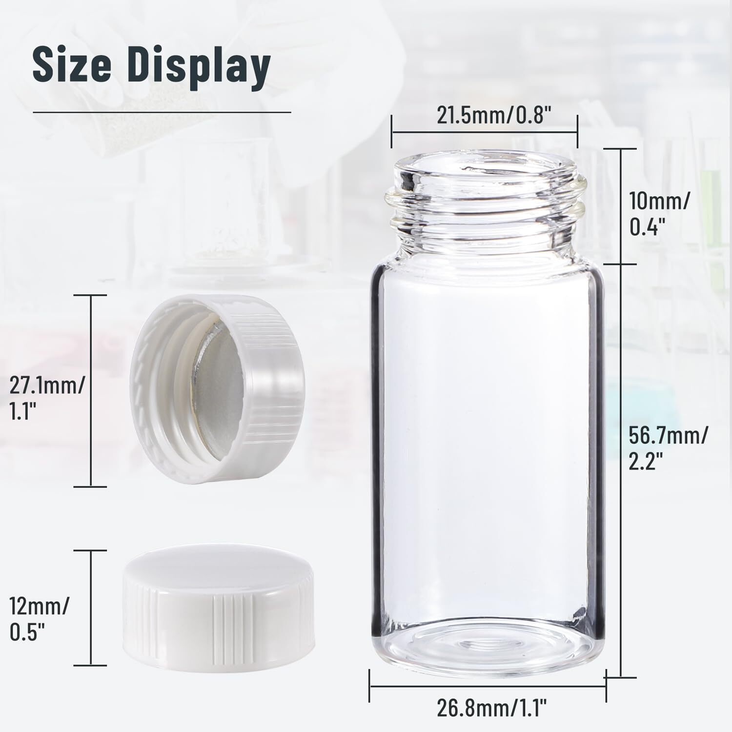 20ML Lab Scintillation Vials Borosilicate Glass Vials Liquid Scintillation Vial