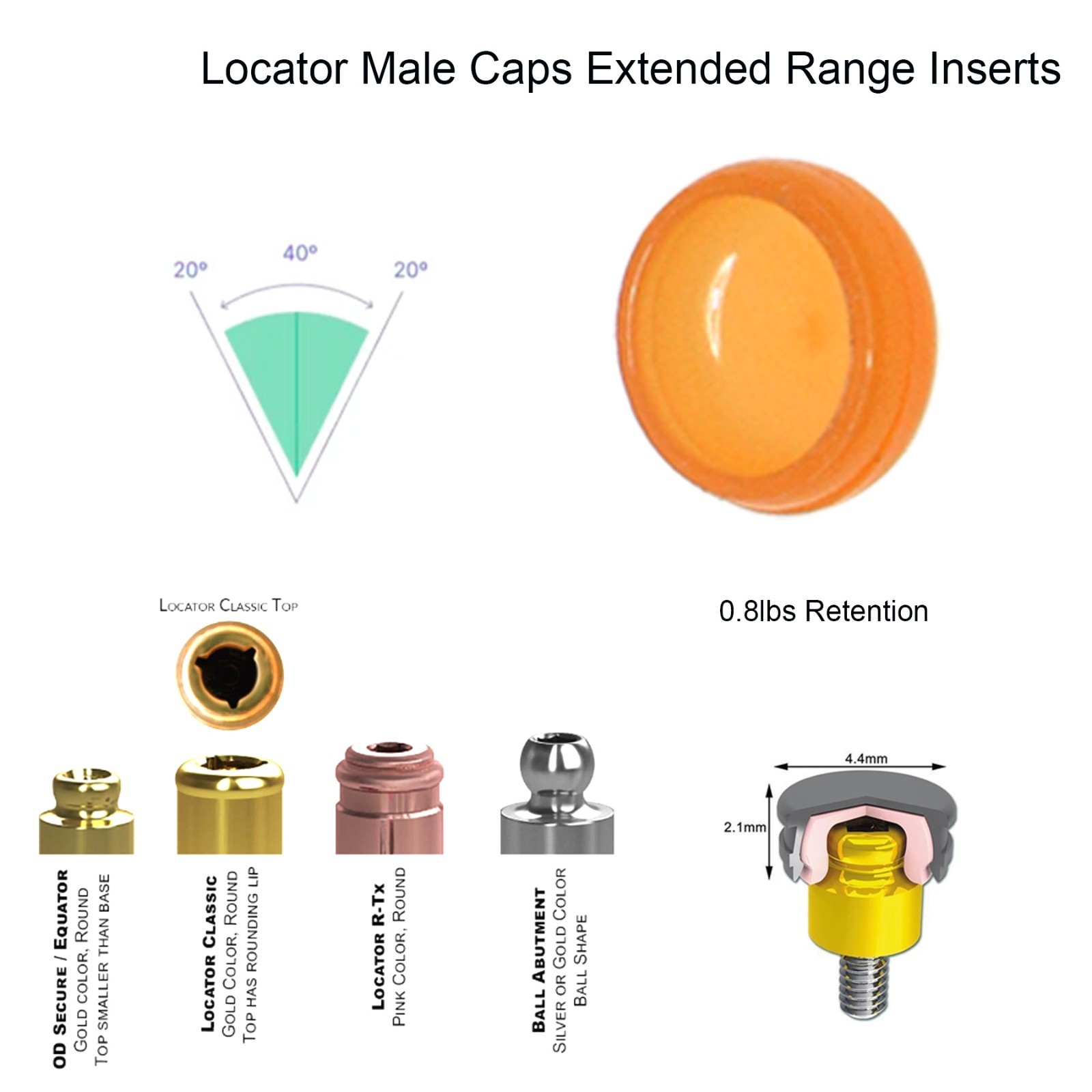 Locator Overdenture Abutment Fits Nobel Active Conical Connection NP/RP Platform